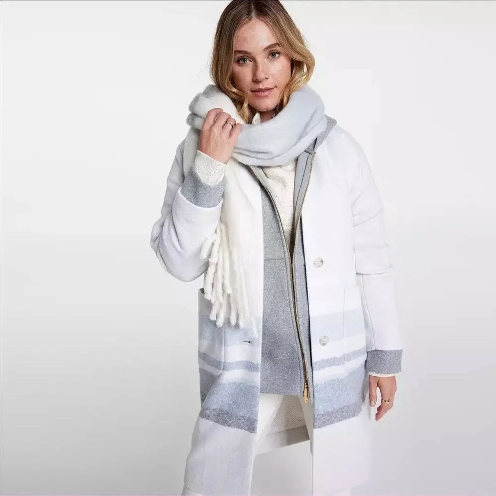 CALIA Women's Luxe Scarf NEW Grey Stripe